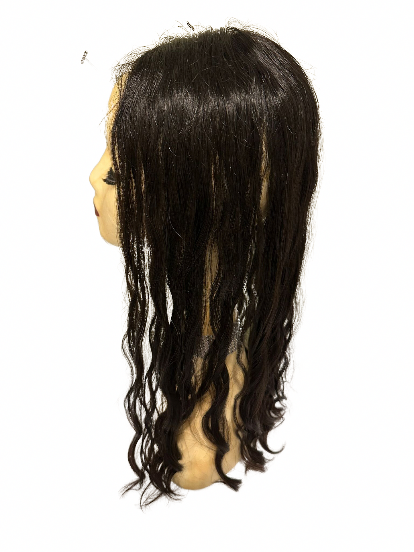 Stock385 KFD Lace Kippah Fall - 6" Cap, 24" Length, Color 1B, Wavy