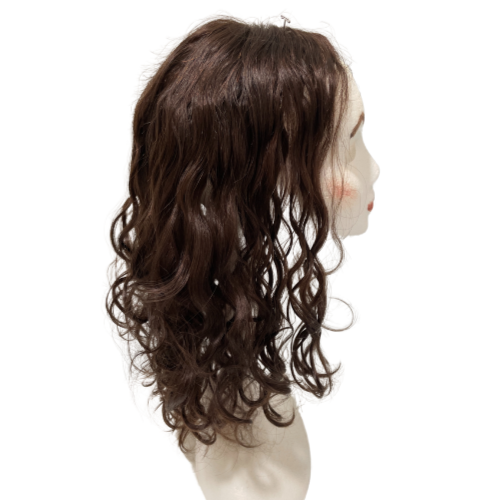 S449 KFD Lace - 8" Cap, 20" Length, Color 4 (medium brown), Wavy