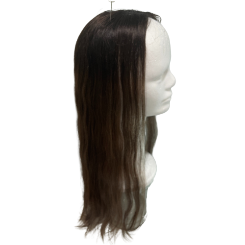 S494 KFD Lace - 6" Cap, 26" Length, Dark blond caramel, Slightly Wavy