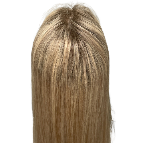 Stock512 KFD Lace - 7" Cap, 28" Length, Light ash blond with dark lowlights, Straight