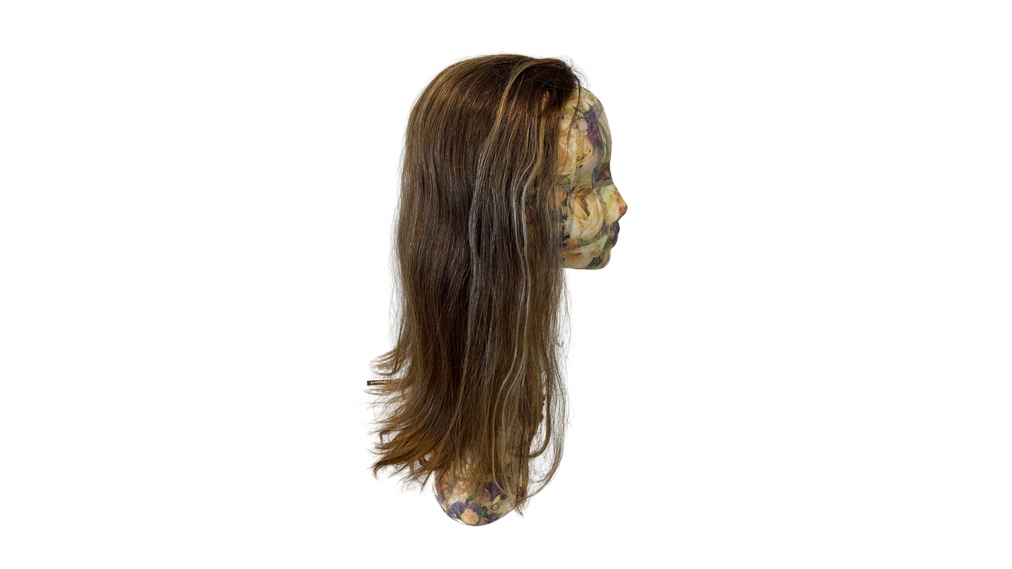 Stock311 KFD Kippah Fall - 6" Cap, 22" Length, Color 6 With Highlights, Wavy