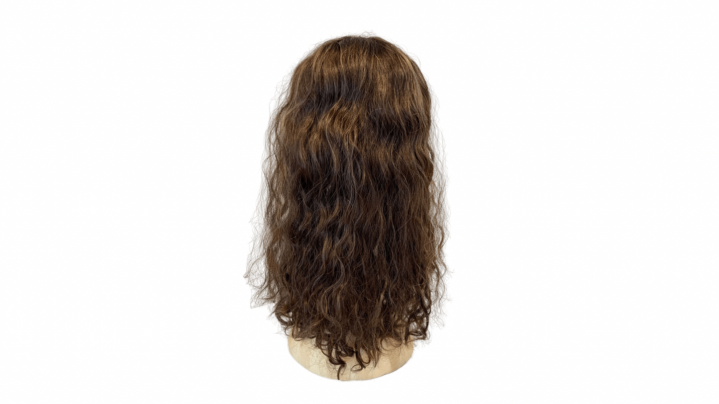 Stock312 KFD Kippah Fall - 6" Cap, 22" Length, Color 6 With Highlights, Curly