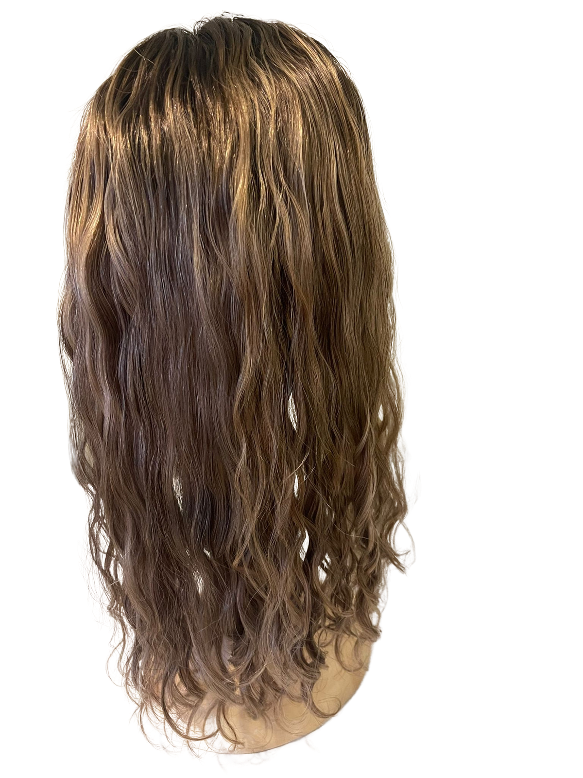 Stock360 KFD Lace Kippah Fall - 7" Cap, 22" Length, Blond with Dark Roots, Wavy