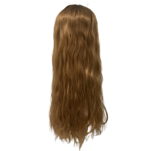 S443 KFD Lace - 7" Cap, 24" Length, Warm Brown Root with Blond, Very Slight Wave