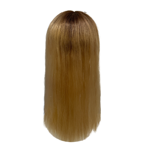 S448 KFD Lace - 6" Cap, 20" Length, Warm Brown Root with Blond, Slight Wave