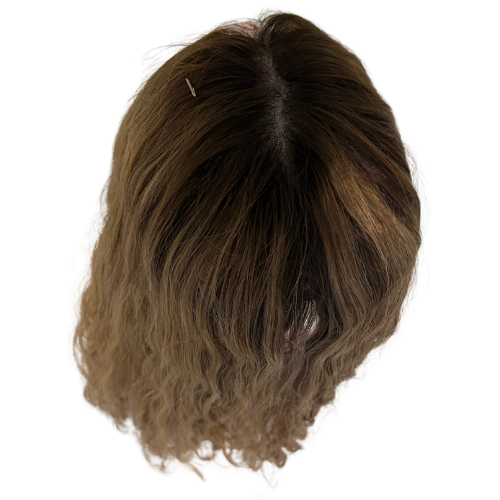 SKR1 KFD Lace - 6" Cap, 22" Length, Color N8 with highlights, Wavy