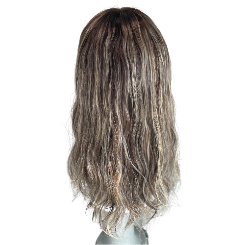 Stock524 KFD Lace - 8" Cap, 18" Length, Color 2 with blond highlights, Wavy