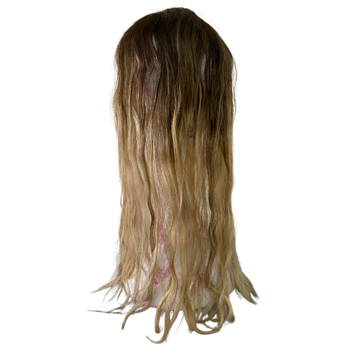 Stock593 KFD Lace - 6" Cap, 24" Length, Warm dark base with blond highlights, Wavy