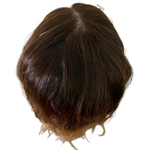 Stock593 KFD Lace - 6" Cap, 24" Length, Warm dark base with blond highlights, Wavy